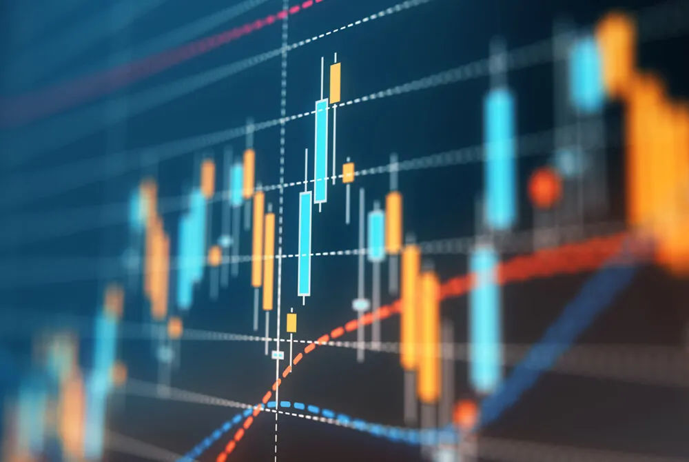 Picture of an economic chart on a computer monitor